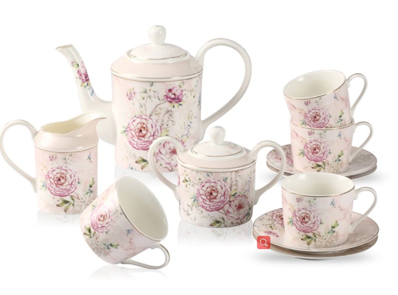 GuangYang Set da tè classico europeo, bordo dorato con motivo peonia, teiera cinese con piattino per tazza, set regalo per caffè vintage (totale 11 pezzi) Clicca sull'immagine per la visualizzazione estesa GuangYang Set da tè classico europeo, bordo dorato con motivo peonia, teiera cinese con piattino per tazza, set regalo per caffè vintage (totale 11 pezzi) logo