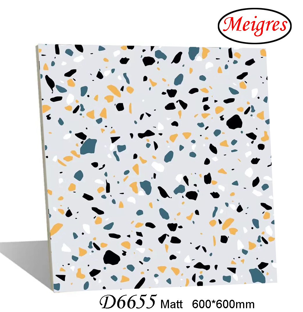 Terrazzo (concrete) Design Matt Finish Glazed Porcelain Tile (600X600, 600X1200mm)