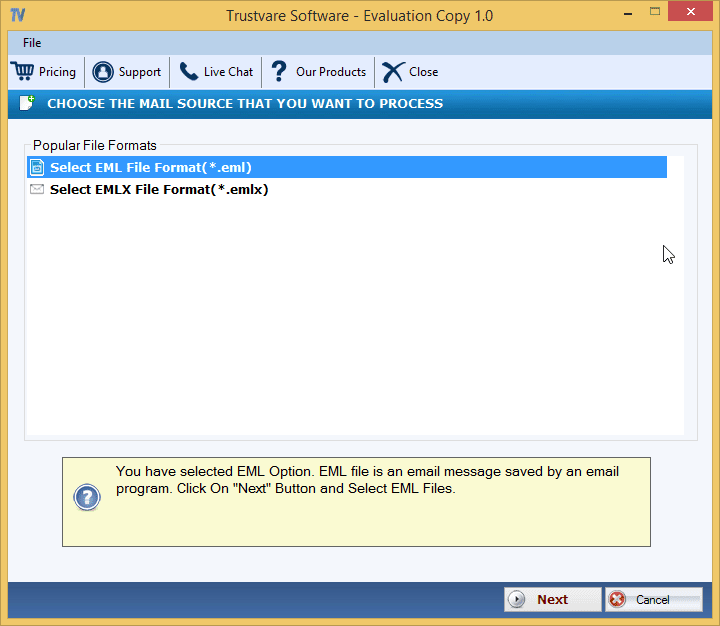 TrustVare EML to PST Converter
