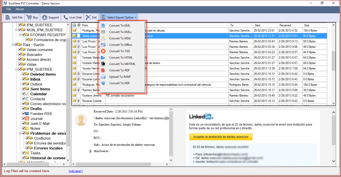 TrustVare PST to MSG Converter Tool