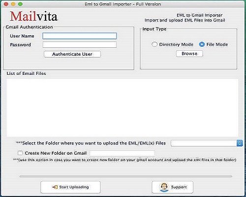 Mailvita EML to Gmail Importer for Mac Software