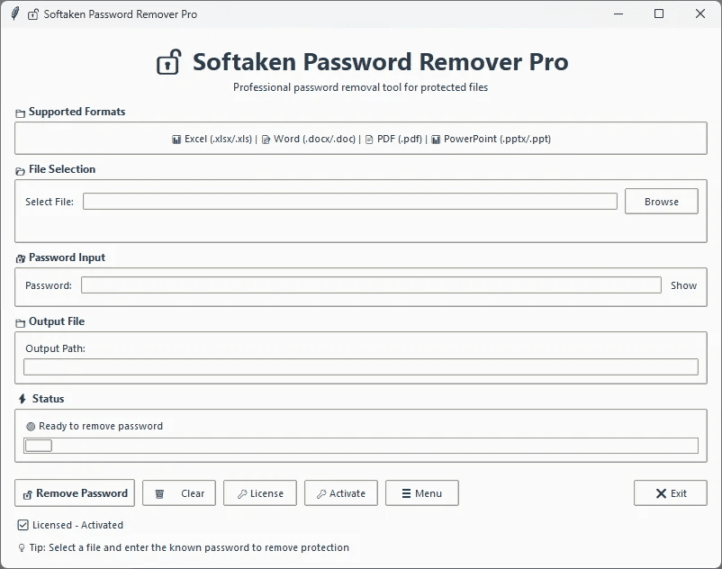 Softaken Freeware PDF Password Recovery Software