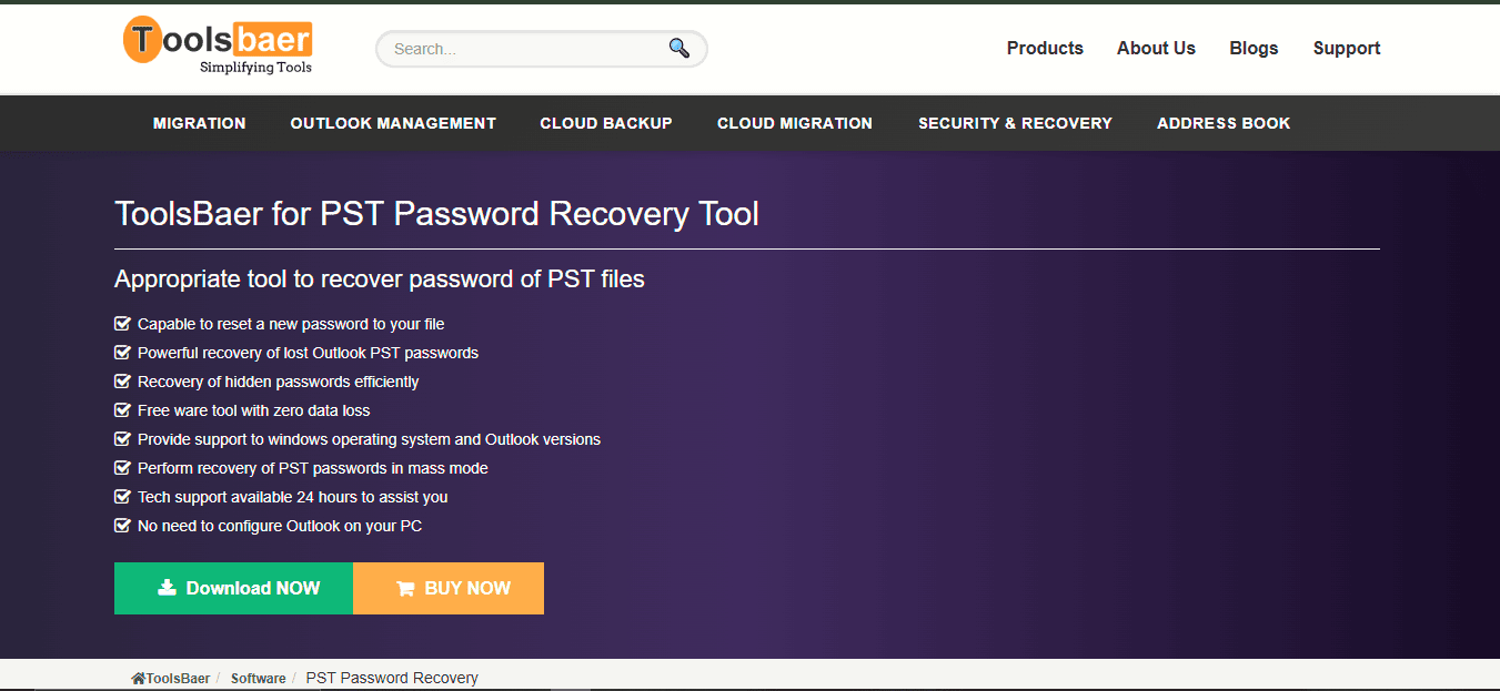 ToolsBaer PST Password Recover Software