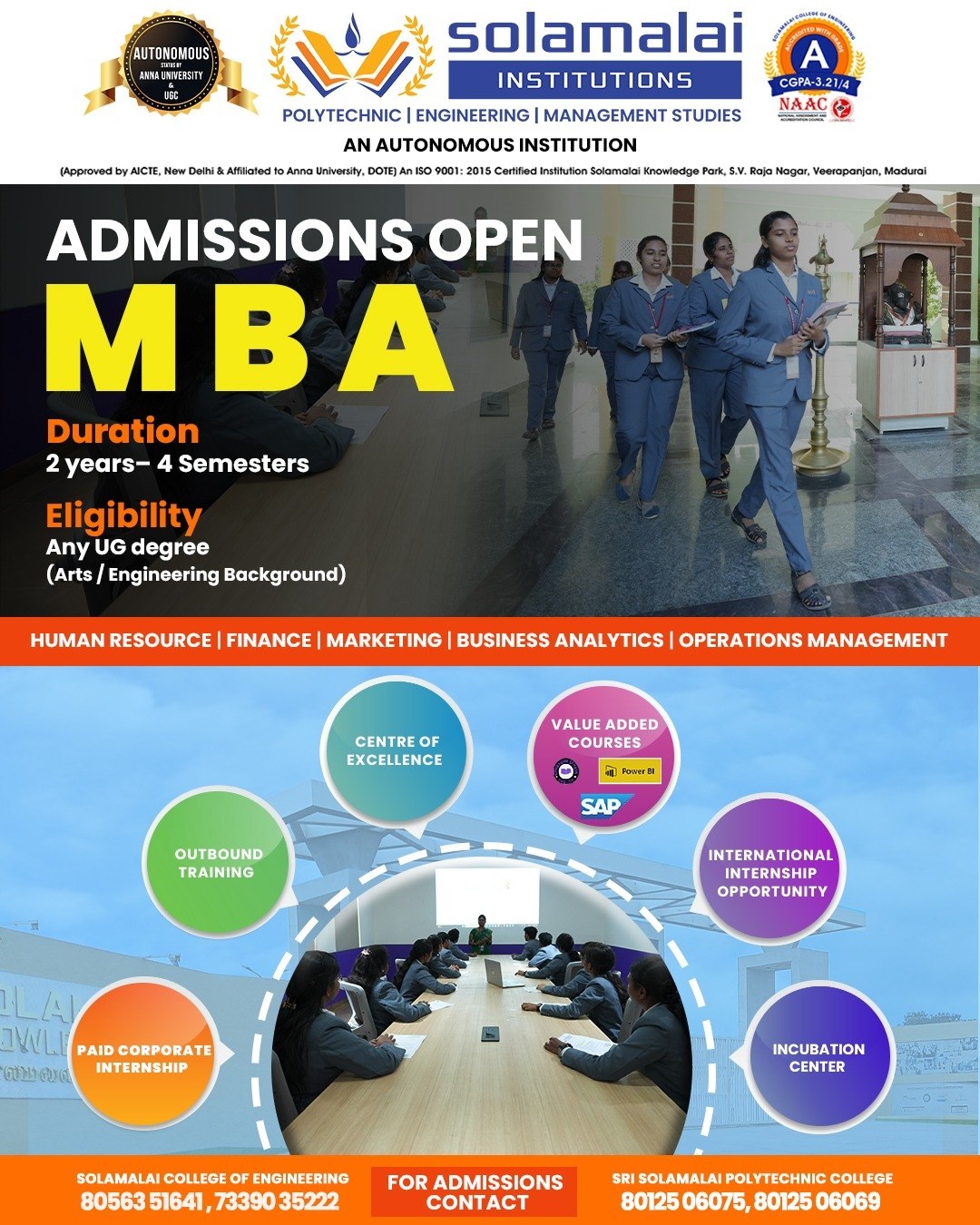 MBA Colleges in Madurai | Solamalai College of Engineering