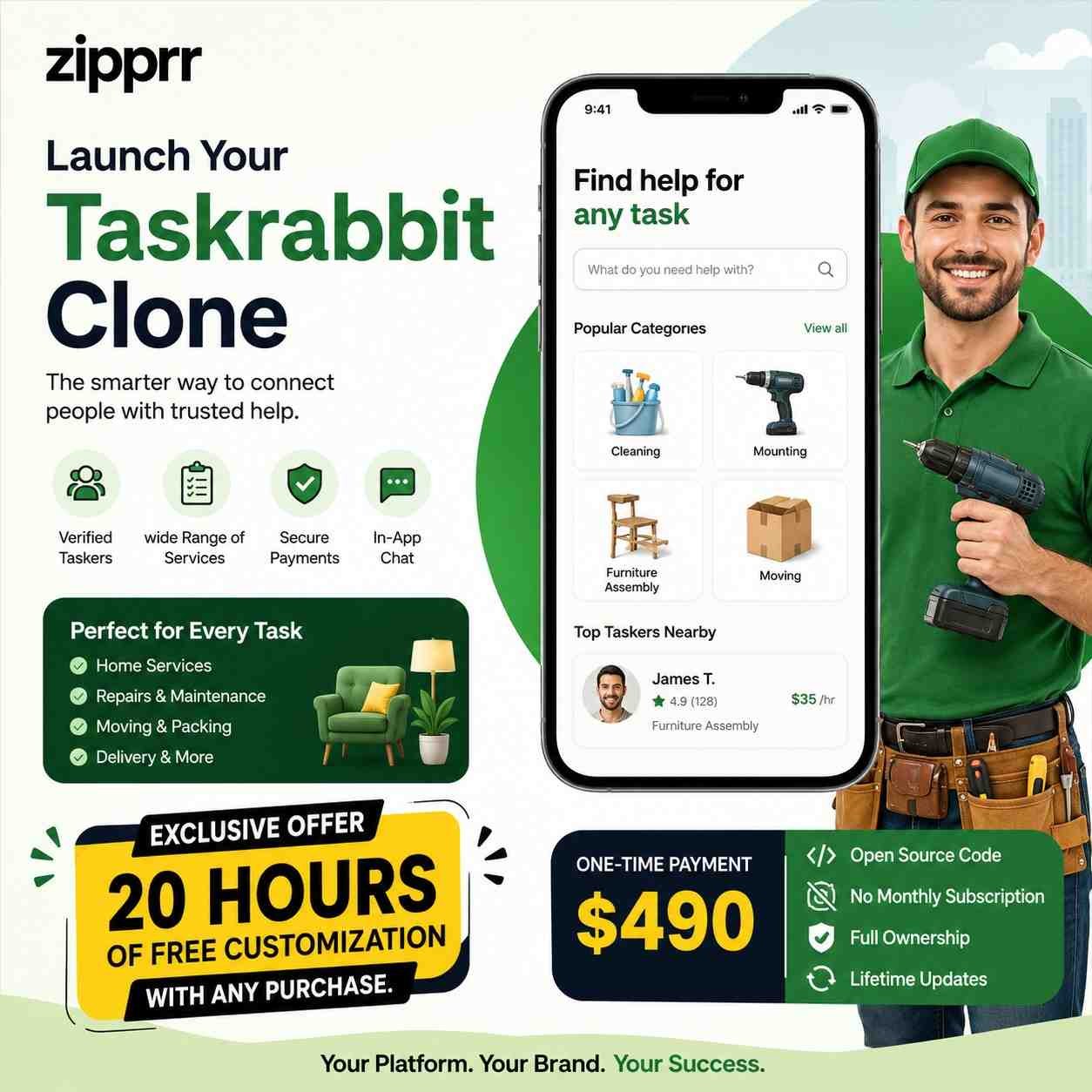 Is the Zipprr TaskRabbit Clone Worth It for New Service Marketplace Owners? logo