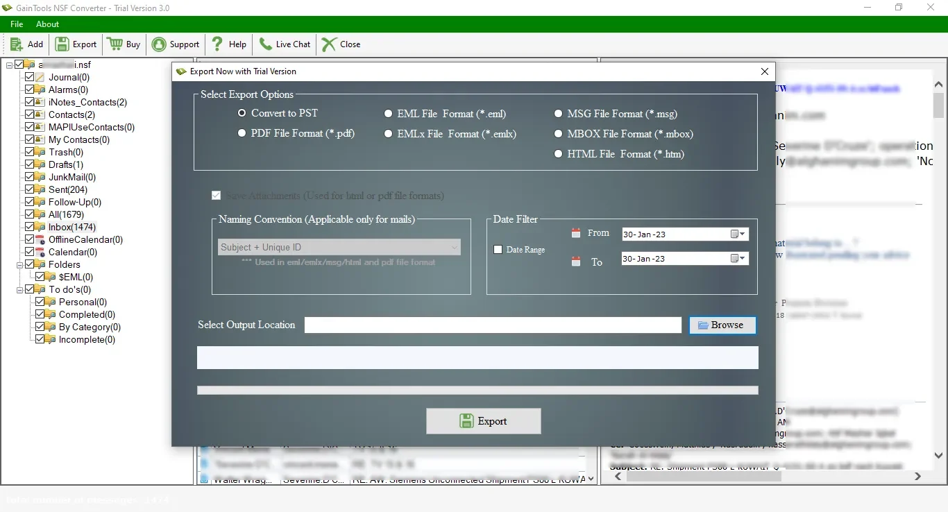 GainTools NSF to PST Converter