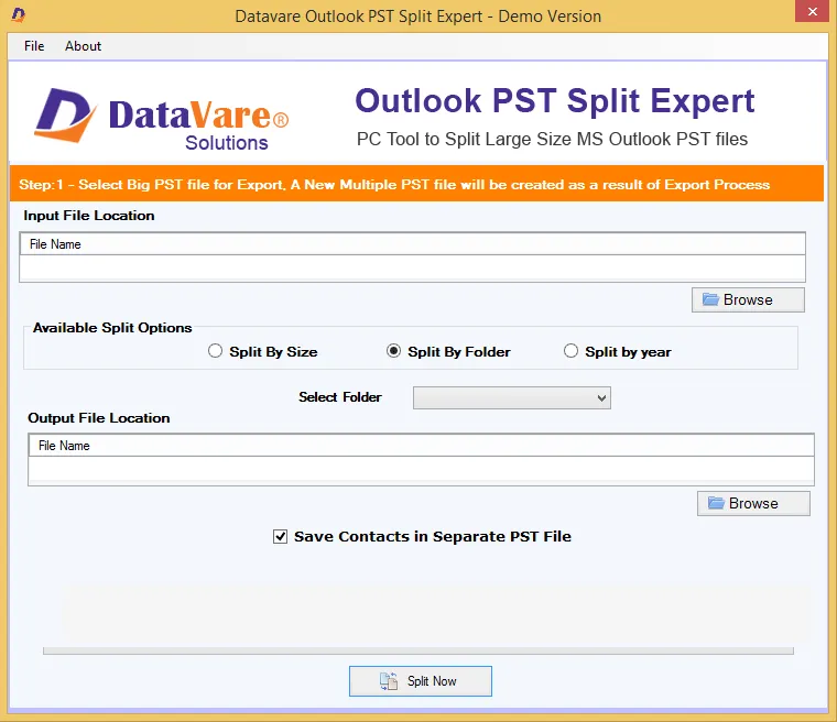 DataVare Outlook PST Split Expert Software