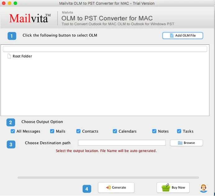 Mailvita OLM to PST Converter for Mac
