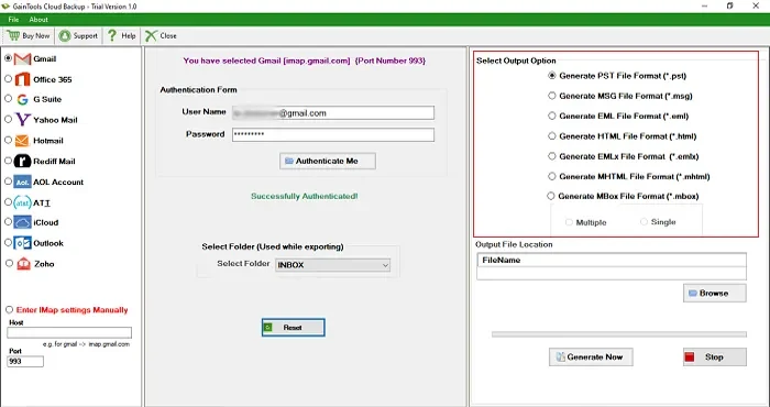 GainTools Office 365 Backup Tool