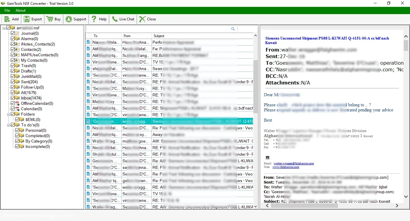 GainTools NSF to PST Converter